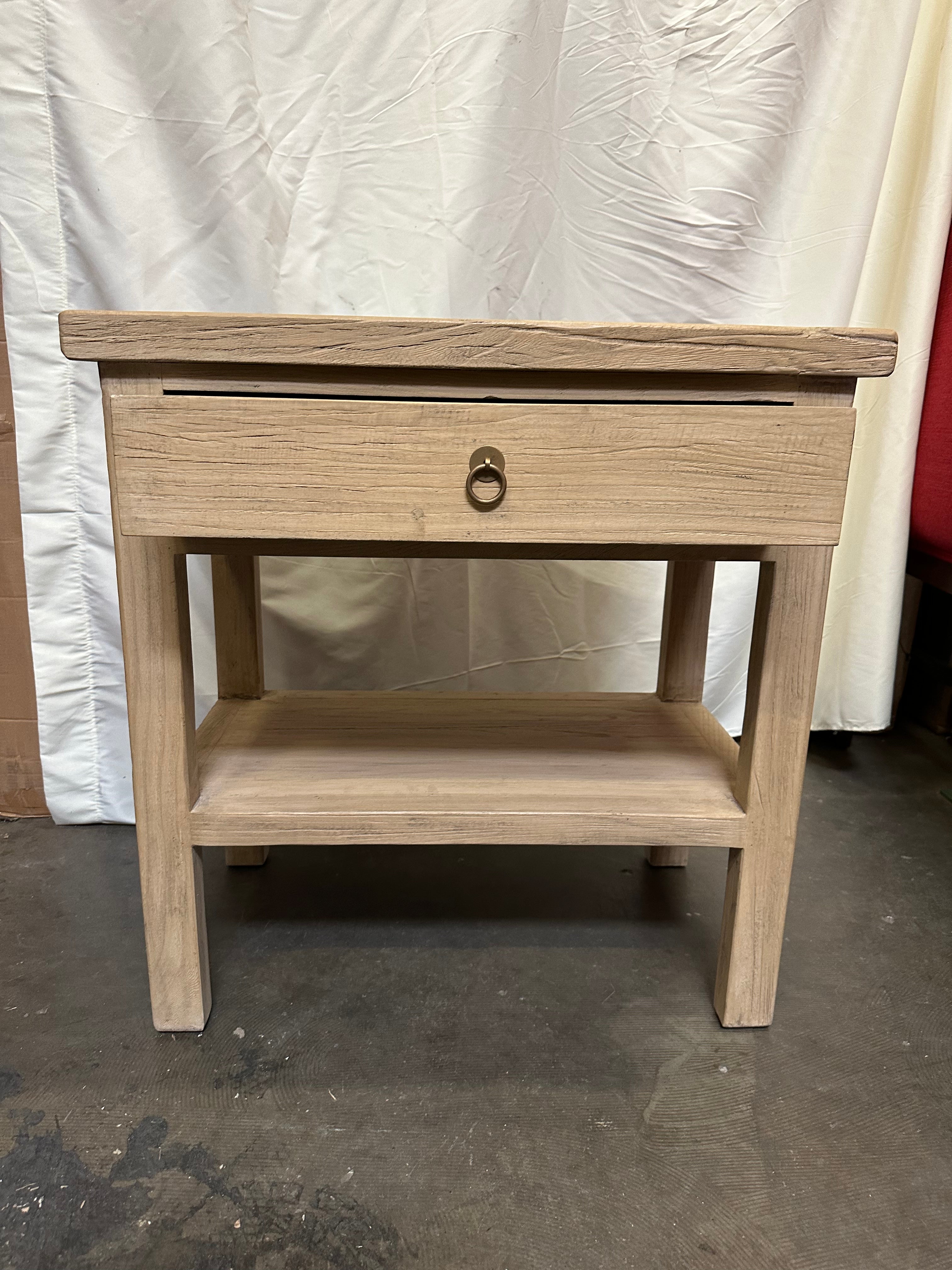 One Drawer Side Table Weathered Natural 30x18x31H