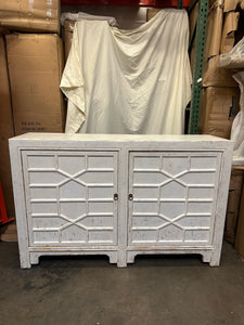 Handmade White Sideboard 2 Doors Cabinet 64x17x42H