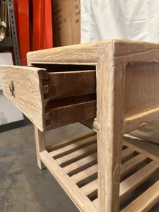 Handmade Side Table Weathered Natural