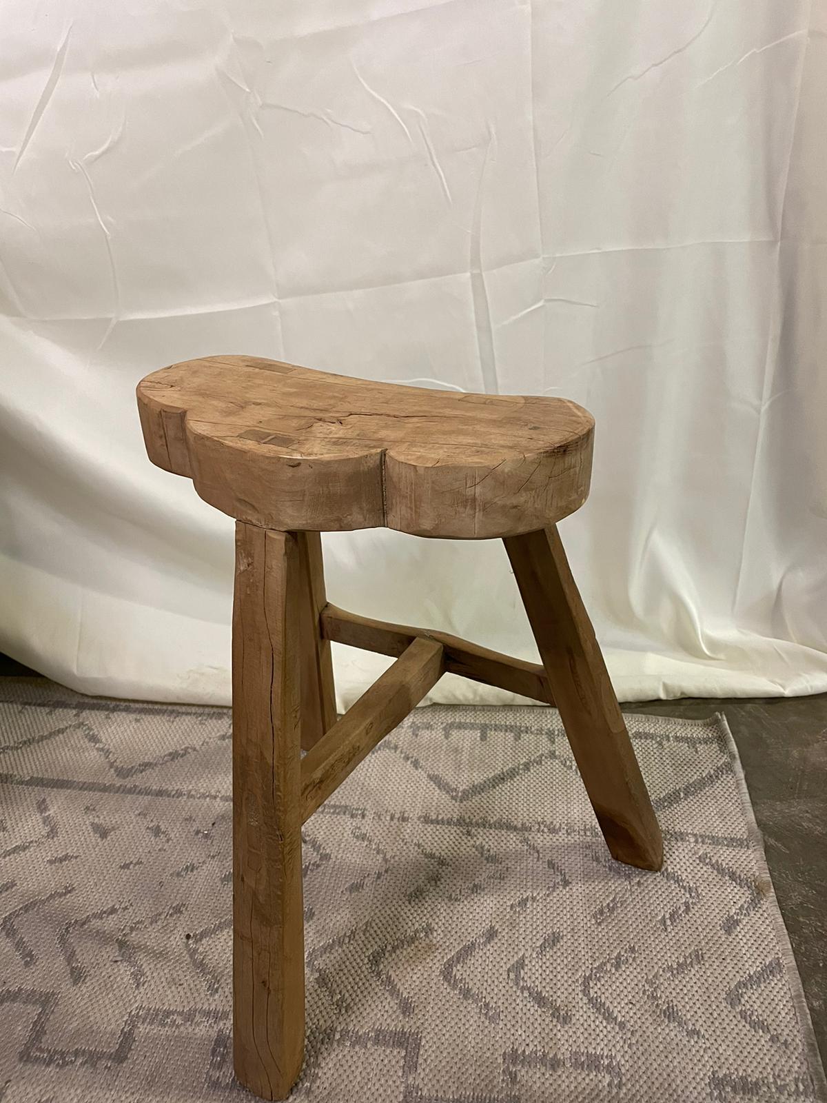 Heart shape antique vintage wood stool