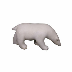 Natural White Marble Polar Bear Statue Handmade