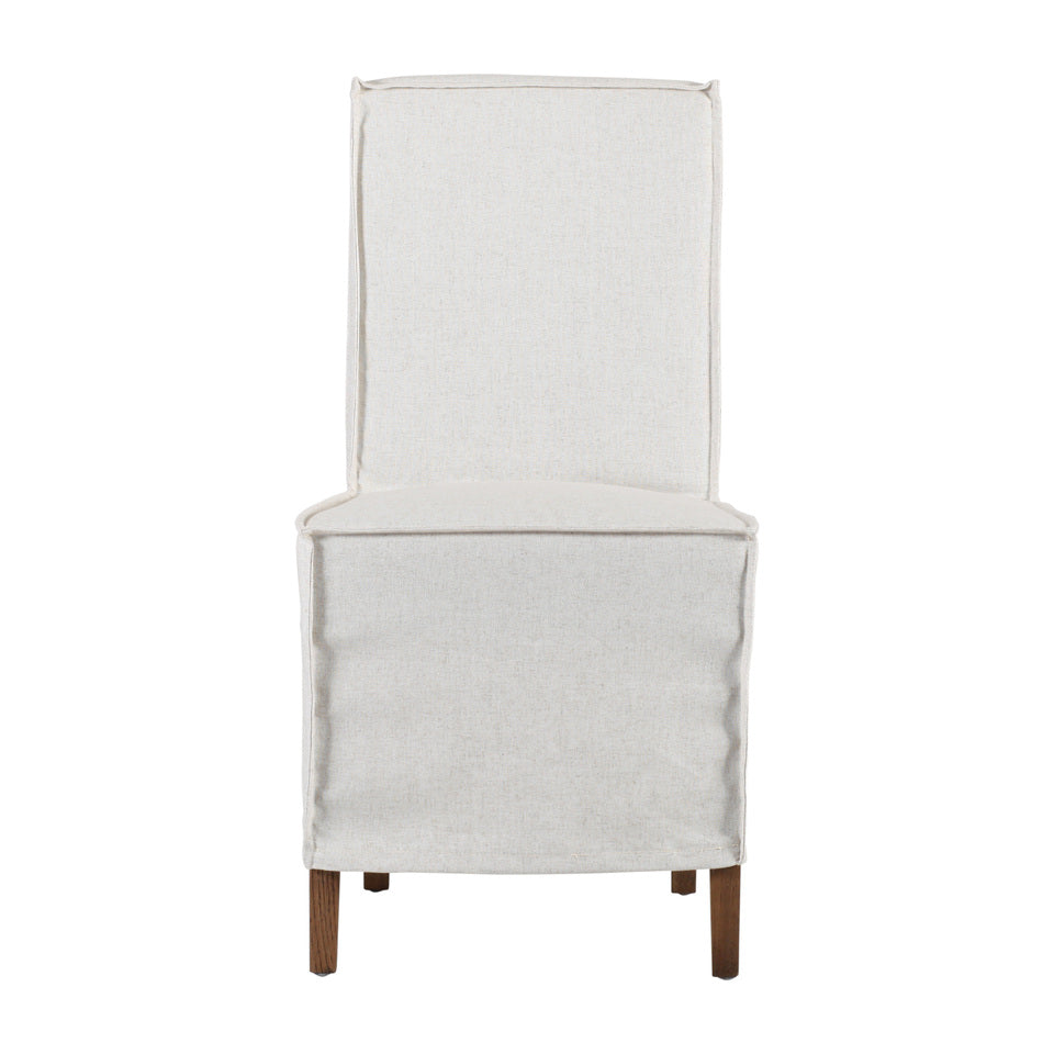 Set of 2 Clayton Slipcover Side Chair - Light Beige