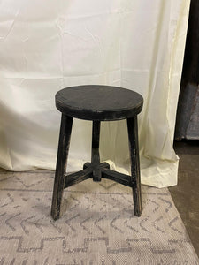 Black Antique Vintage Round Stool (Size & Finish Vary)