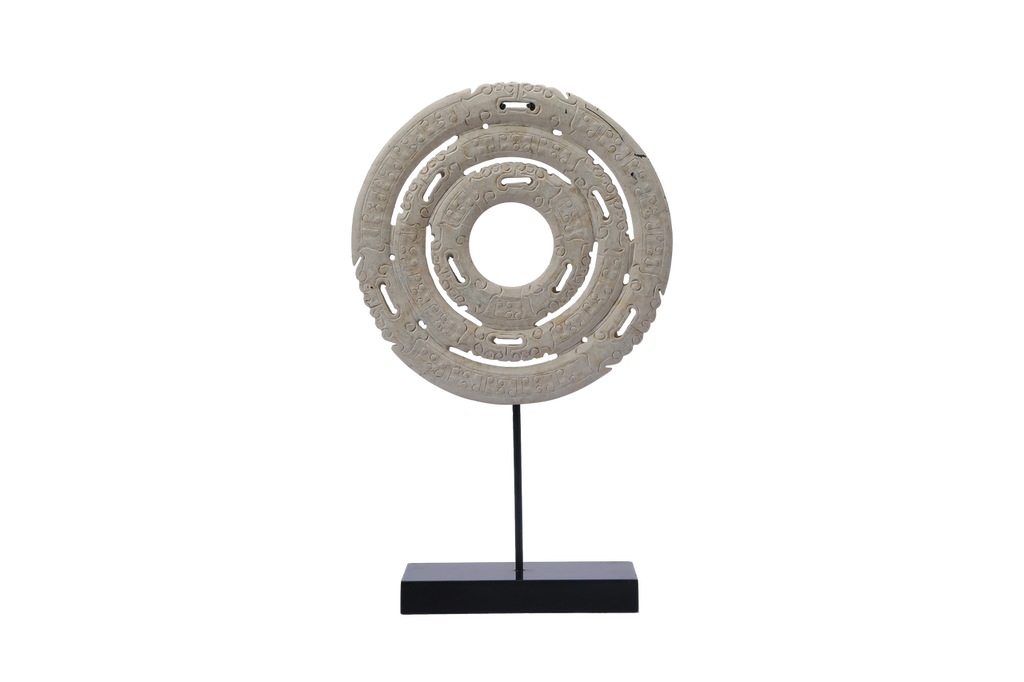 Jade Feng Shui Concentric Circle with Stand.