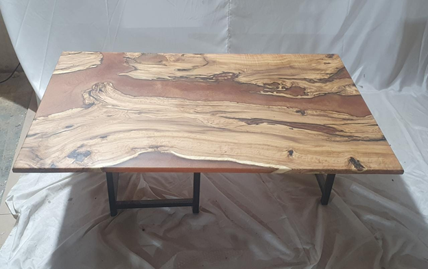 Epoxy Resin Olive Wood Rectangular Coffee Table/Modern Table Orange 50 X 31.5 X 19.5 inches Handmade