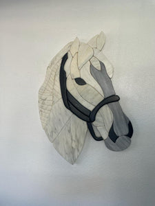 White Horse Marble Mosaic 3D Wall Art (Natural Stone) Hand made