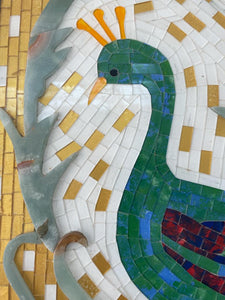 Peacock ONYX Marble & Glass Mosaic 3D Wall Art (Natural Stone) Hand made