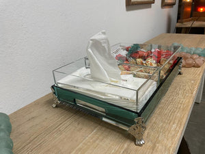 Acrylic Condiments Box with Napkin Box Tray and Aluminum Legs Handmade Gift