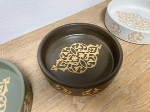 Handmade Ceramic Decorative Bowls with Detailed Drawings, 7.5 X 1.5 inches, Gift