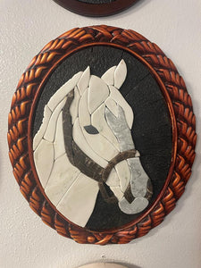 Horse Marble Mosaic 3D Wall Art (Natural Stone) 20 X 17 inches/ (Multiple Designs) Handmade Gift