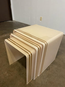 Set of 3 Coffee Table / Side Table / End Table U Shape Acrylic / Handmade Large