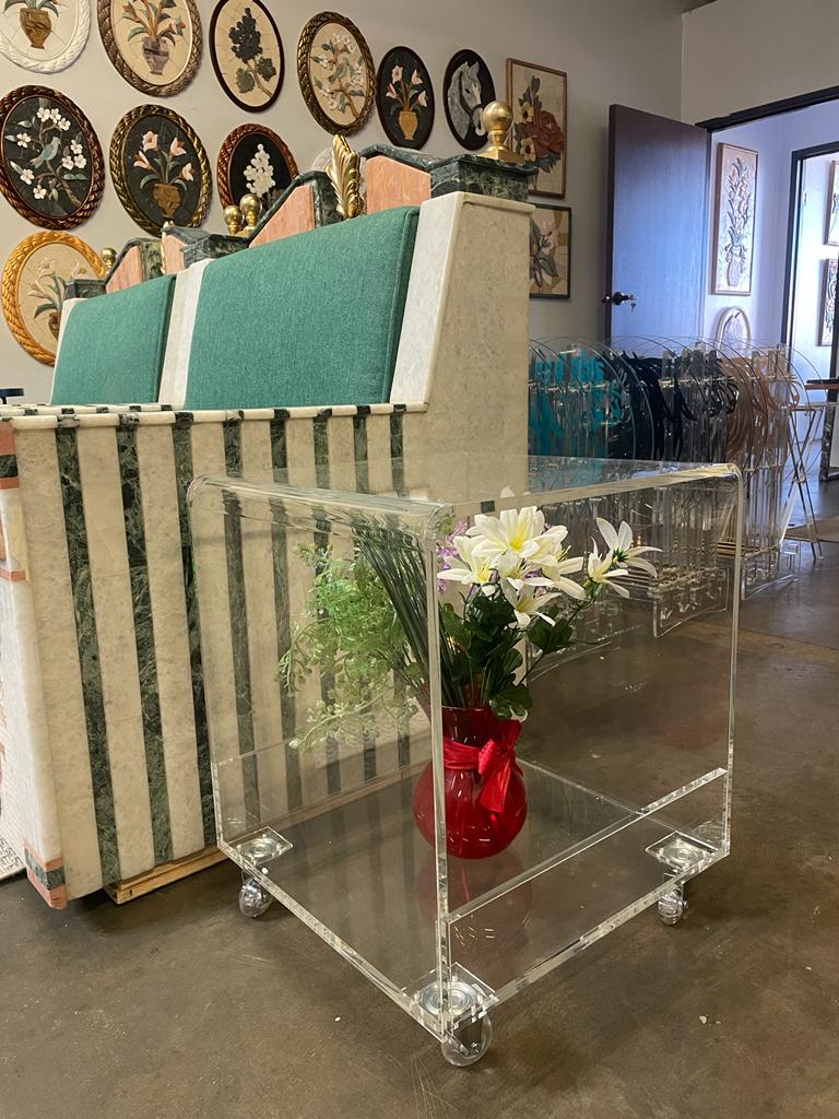 Clear Transparent Coffee Table / Clear Side Table / Clear End Table / Clear Accent Table / Coffee Table on Wheels / Indoor Planter /Handmade