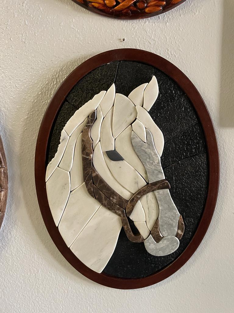 Horse Marble Mosaic 3D Wall Art (Natural Stone) 20 X 17 inches/ (Multiple Designs) Handmade Gift