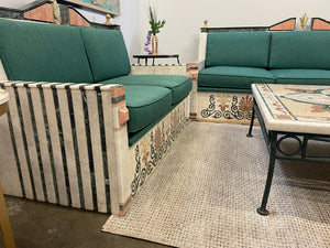 Vintage Marble Mosaic 7 Seater Sofa Set & Coffee Table Handmade Very Unique and one of a Kind