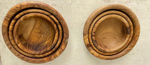 Olive Wood Nesting Bowls Set of 3 Handmade Hand Crafted