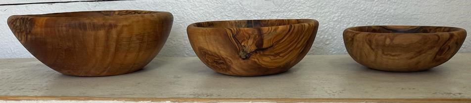 Olive Wood Nesting Bowls Set of 3 Handmade Hand Crafted