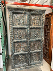 Handmade Vintage Antique Teak Wood Cabinet | Carved Cabinet | Decor Cabinet | Rustic Cabinet | Door Cabinet | Indian Cabinet
