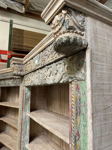 Handmade Vintage Antique Teak Wood Shelf Cabinet | Carved Cabinet | Decor Cabinet | Bookcase | Indian Decor