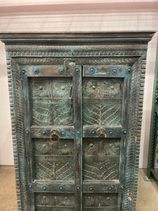 Handmade Vintage Antique Teak Wood Cabinet | Carved Cabinet | Decorative Cabinet | Rustic Cabinet | Door Cabinet | Indian Cabinet Dresser