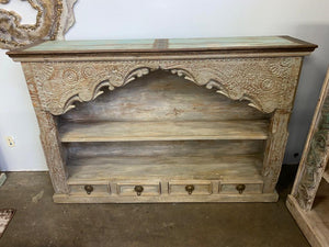 Handmade Vintage Antique Teak Wood Buffet| Indian Console Table| Carved Buffet| Decorative Buffet | Rustic Buffet| Indian Buffet