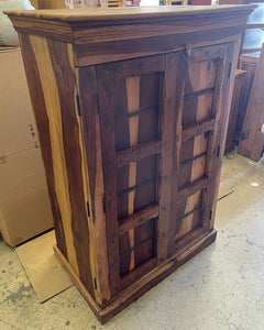 Handmade Vintage Antique Teak Wood Cabinet | Carved Cabinet | Decor Cabinet | Rustic Cabinet | Door Cabinet | Indian Cabinet | TV Cabinet