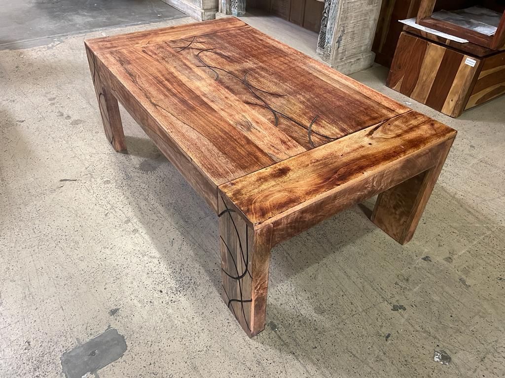 Handmade Vintage Antique Solid Wood Coffee Table| Indian Coffee Table| Rustic Coffee Table| Hand Carved Table