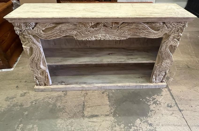 Handmade Vintage Antique Teak Wood Buffet| Indian Console Table| Carved Buffet| Decorative Buffet | Rustic Buffet| Indian SideBoard