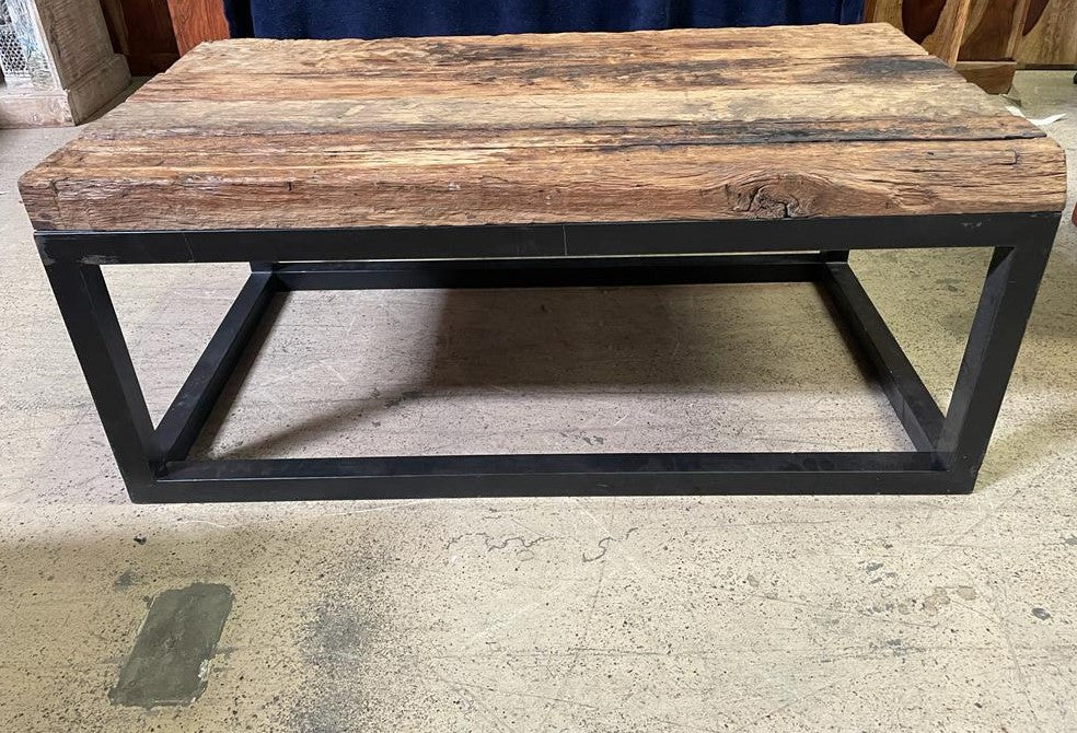 Handmade Vintage Antique Rustic Teak Wood Coffee Table- Industrial