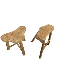 Heart shape antique vintage wood stool