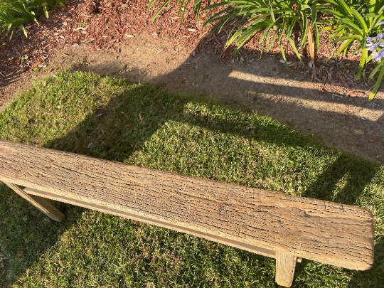 Antique Rustic Vintage Country Board Bench Weathered Natural Wood.