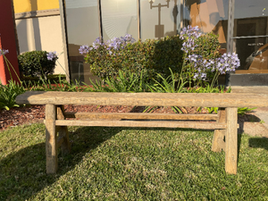 Antique Rustic Vintage Country Board Bench Weathered Natural Wood.