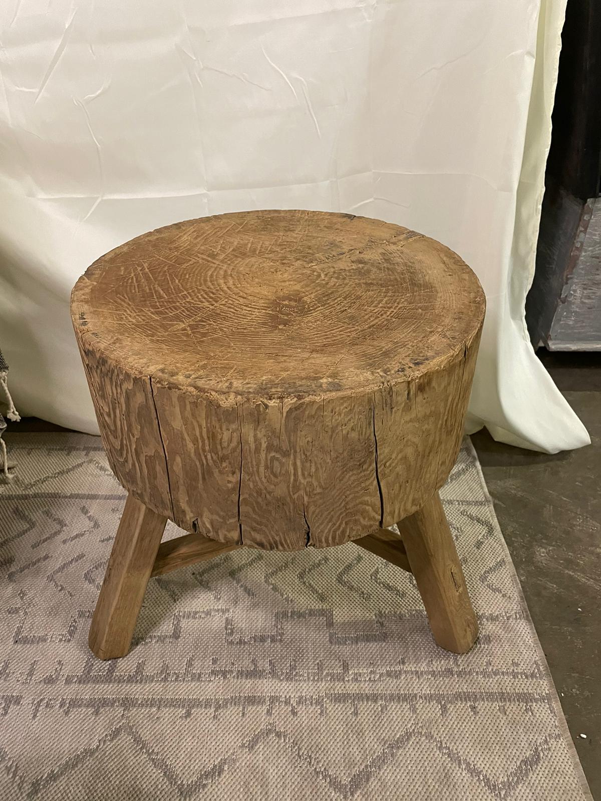 Antique Rustic Vintage Wooden Stool / side table / tree shape