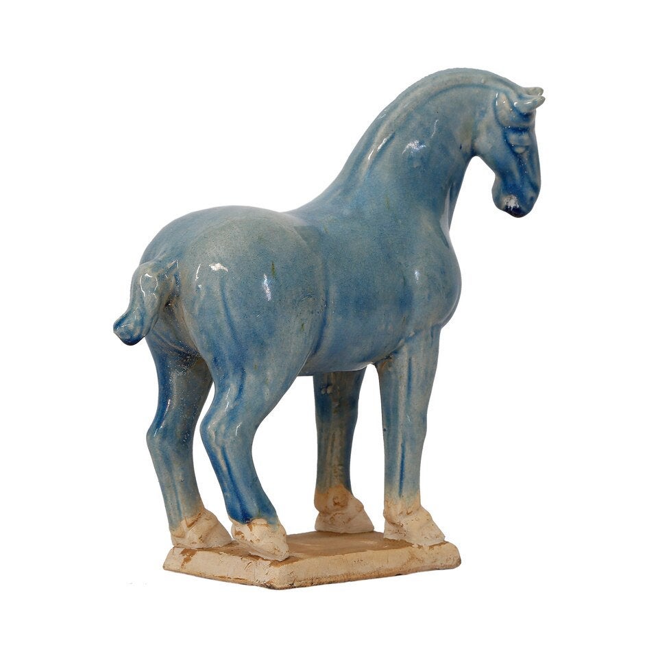 Ceramic Soft Aqua Horse Stallion Small ( handmade ).