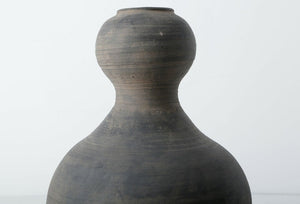Earthy Grey Pottery Gourd-shaped Vase Hand made (finish vary no two are the same).