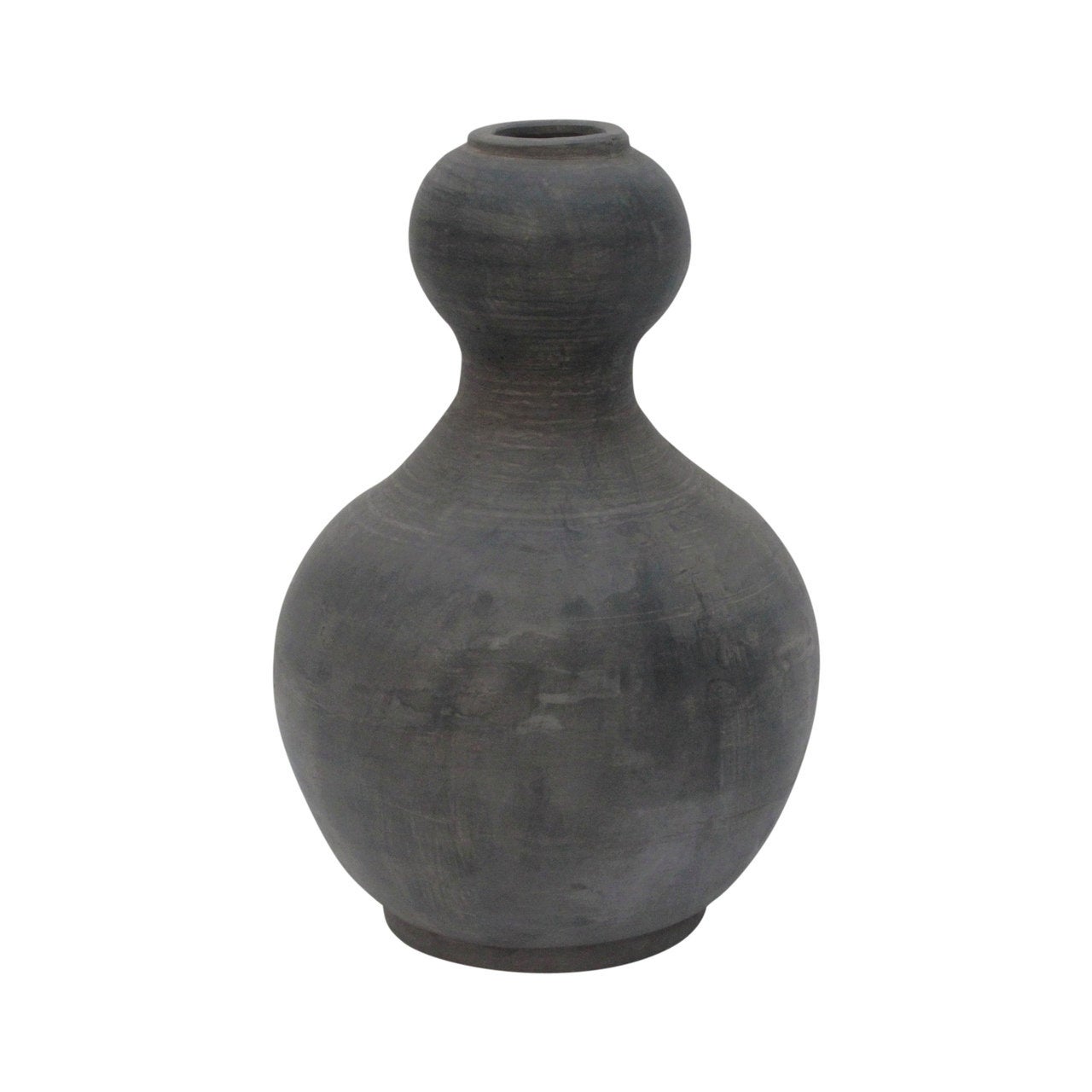 Earthy Grey Pottery Gourd-shaped Vase Hand made (finish vary no two are the same).