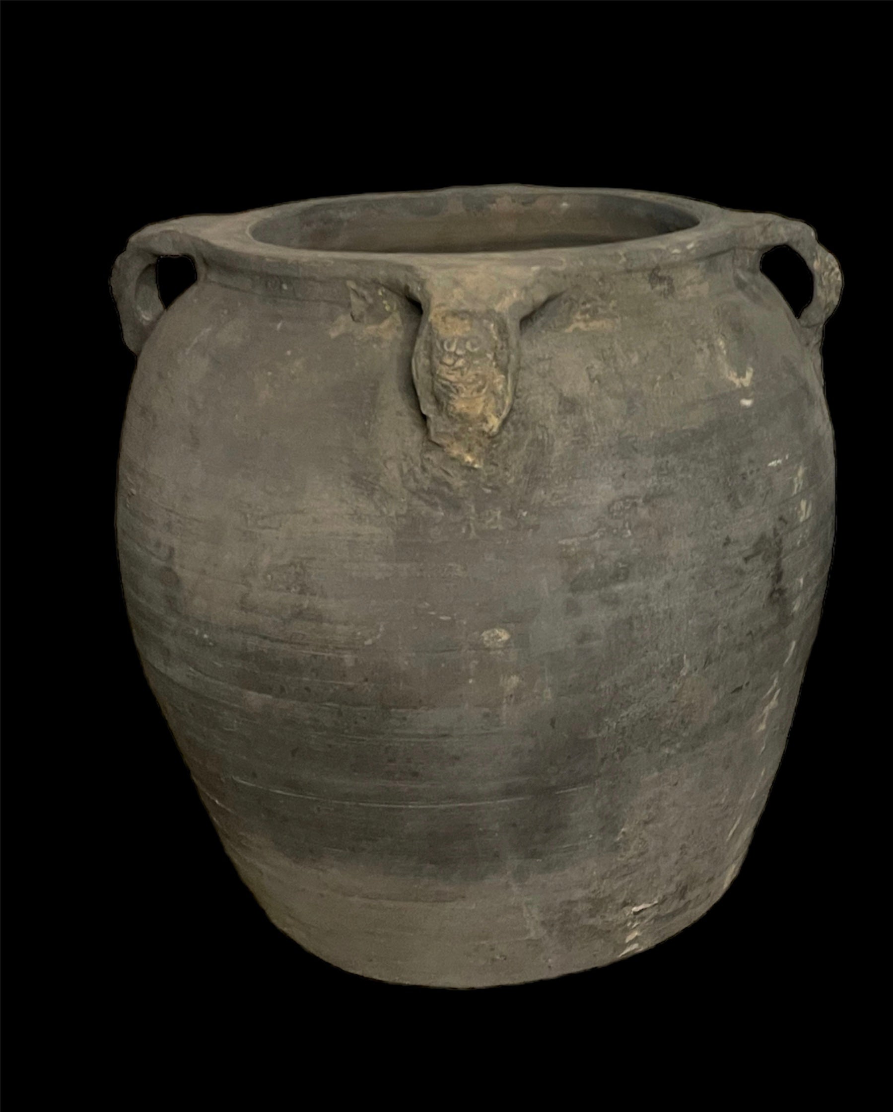 Handmade Earthy Gray Pottery Pot ( Unique )