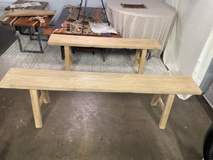 Handmade Reclaimed Wide Elm Wood Bench / Long Solid Wood Bench / Vintage Style