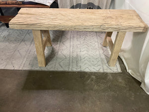 Handmade old pine wood bench