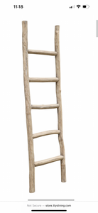 Vintage Ladder Weathered Natural Wood Size Approx. 24x4x79