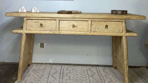 Handmade Vintage Console Table with Three drawers Natural pine (around 5ft )