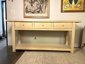 Amalfi Two Tones Console Table with 3 Drawers 79X18X35.5H