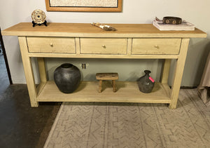Amalfi Two Tones Console Table with 3 Drawers 79X18X35.5H