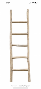 Vintage Ladder Weathered Natural Wood Size Approx. 24x4x79